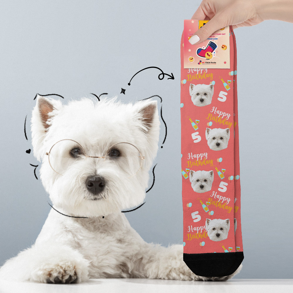 Calcetines Con Cara Personalizados Calcetines Con Cara Y Edad Idea De Regalo De Cumpleaños Feliz Cumpleaños Para Ti - MyFaceSocksES