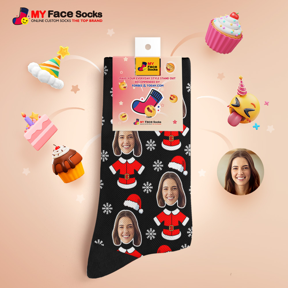 Calcetines Personalizados Con Caras, Luces Navideñas, Calcetines Multicolor, Calcetines Navideños Personalizados Con Foto, Regalo Divertido Para Familiares Y Amigos - MyFaceSocksES