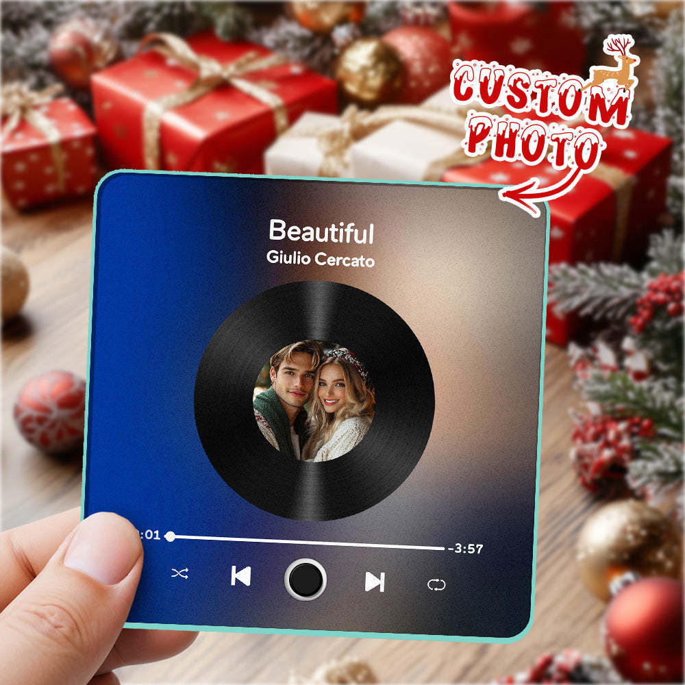 Imán De Nevera Personalizado Con Álbum De Fotos Y Música. Imán De Nevera Personalizado Para Móvil Con Música De Spotify. Regalos De Navidad Profesionales Para La Familia. - MyFaceSocksES