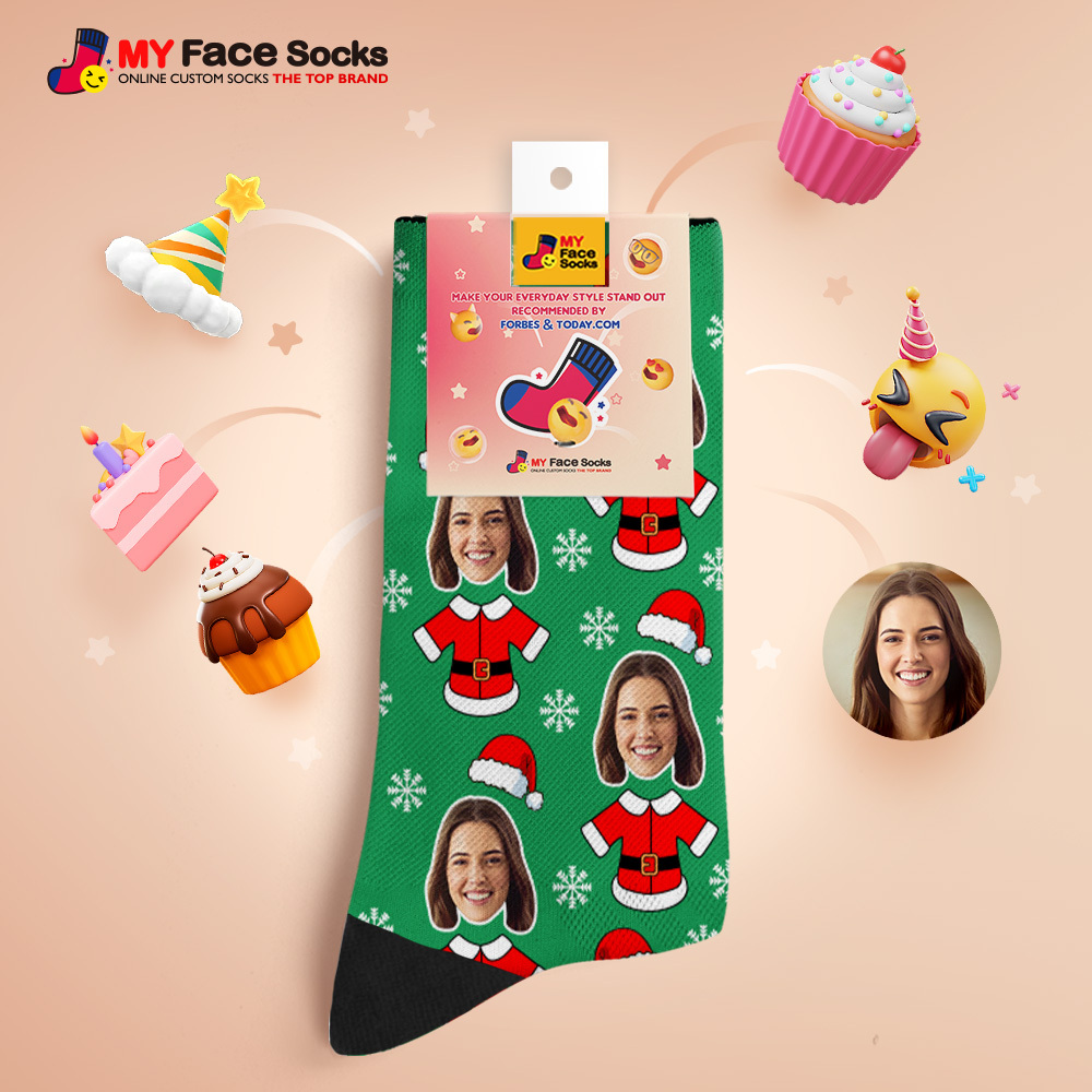 Calcetines Personalizados Con Caras, Luces Navideñas, Calcetines Multicolor, Calcetines Navideños Personalizados Con Foto, Regalo Divertido Para Familiares Y Amigos - MyFaceSocksES
