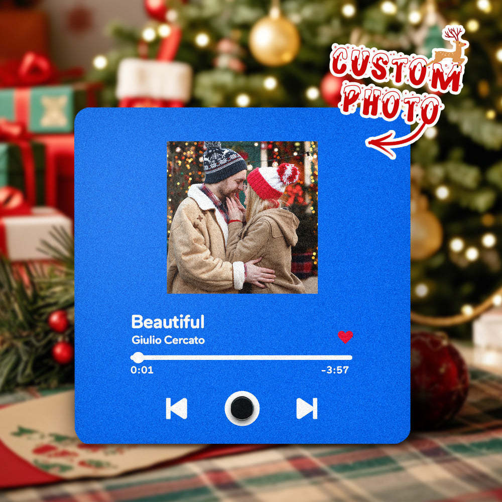 Imán De Nevera Personalizado Con Álbum De Fotos Y Música, Imán De Nevera Personalizado Para Móvil Con Música De Spotify, Regalo De Navidad Profesional Para Parejas - MyFaceSocksES