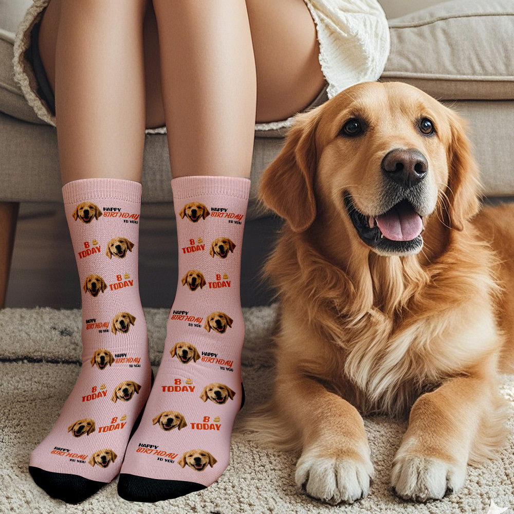 Calcetines Con Cara Personalizados Calcetines Con Cara Y Edad Idea De Regalo De Cumpleaños Feliz Cumpleaños Para Ti - MyFaceSocksES