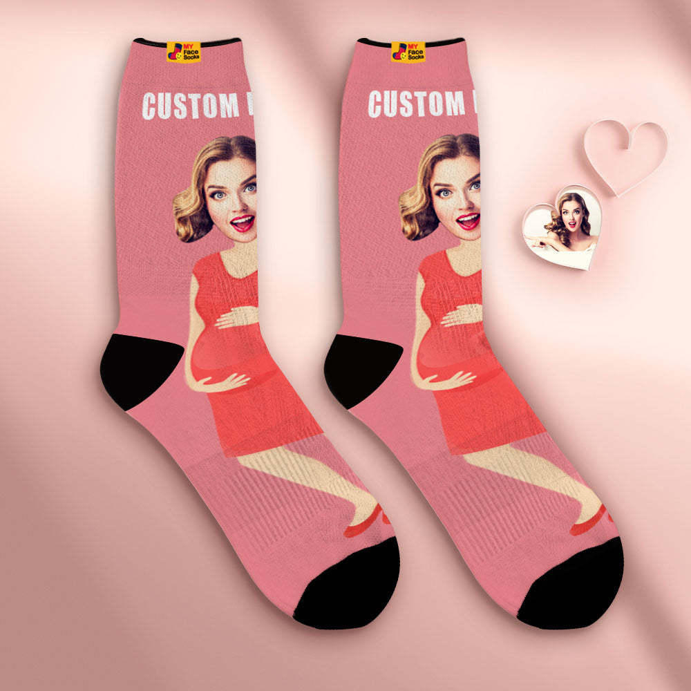 La Cara Respirable Personalizada Pega Los Regalos Suaves Personalizados De Los Calcetines Para La Mamá Estupenda - MyFaceSocksES