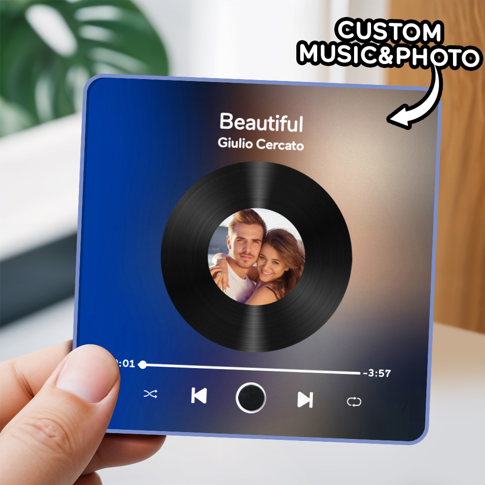 Imán De Nevera Con Álbum De Fotos Personalizado, Pegatina De Pared Musical, Movimiento Musical Que Se Puede Reproducir Sin Teléfono Móvil, Imán De Nevera Musical Pro - MyFaceSocksES