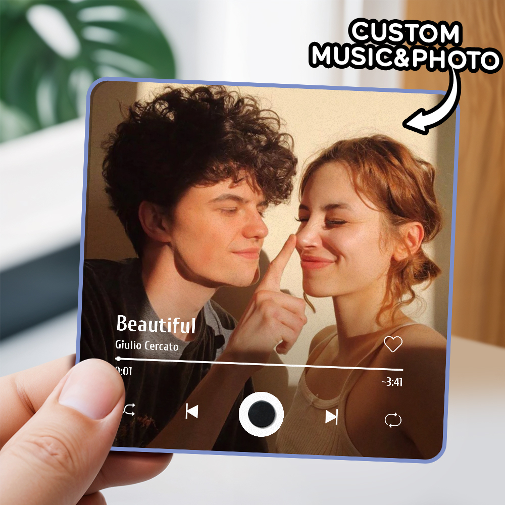 Álbum De Fotos Personalizado, Imán De Nevera, Pegatina De Pared Con Música, Movimiento Musical Que Se Puede Reproducir Sin Teléfono Móvil, Imán De Nevera Musical Pro - MyFaceSocksES