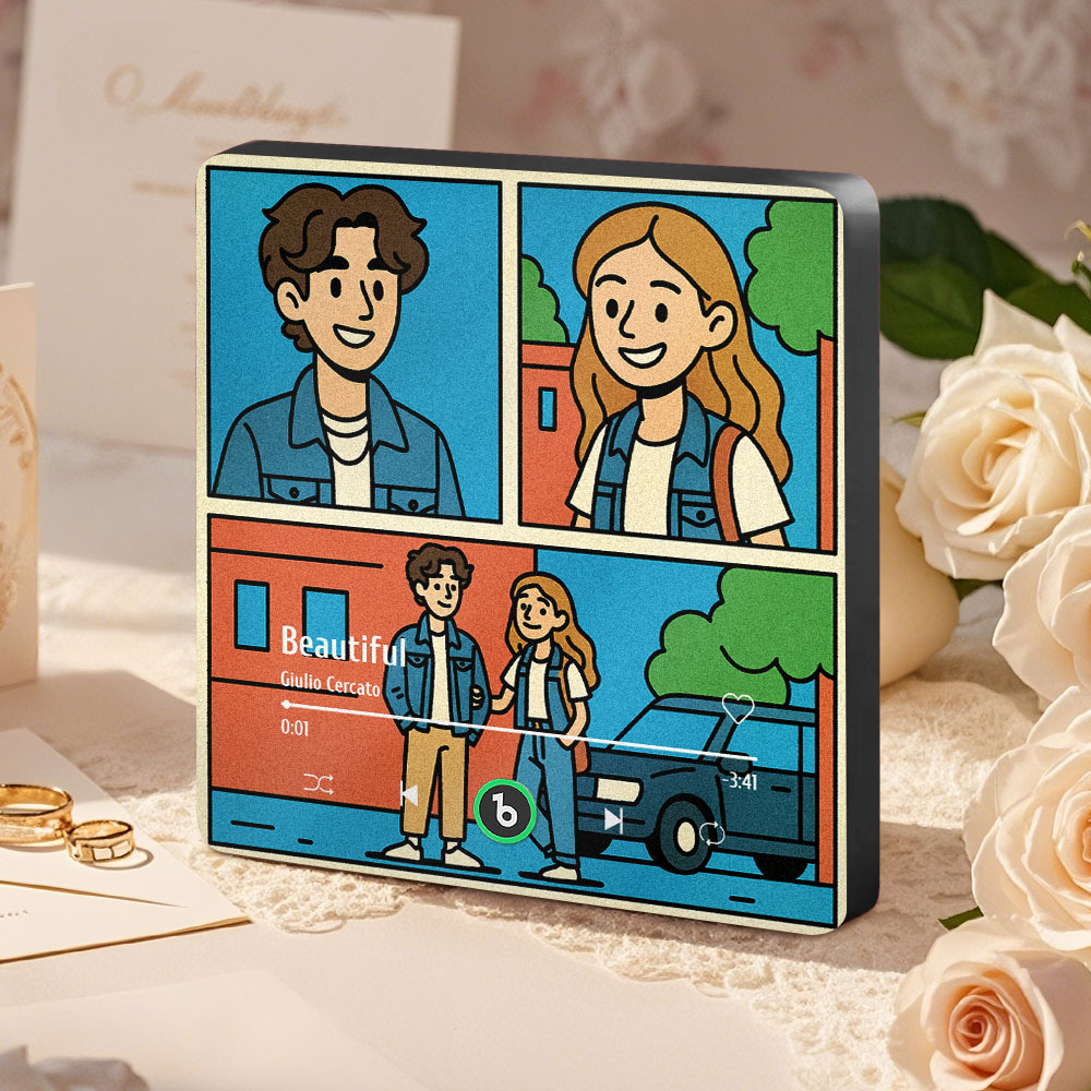 Figura De Retrato Personalizada, Estilo Joven Y Anciano, Imán Para Nevera, Música Que Se Puede Reproducir Sin Teléfono Móvil, Póster De Dibujos Animados, Imán Para Nevera Con Bluetooth. - MyFaceSocksES