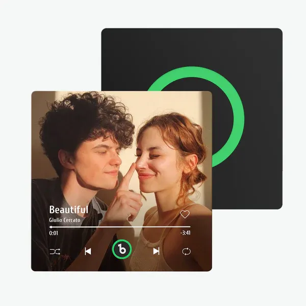 Imán De Nevera Personalizado Con Forma De Álbum. Imán De Nevera Musical Personalizado Que Reproduce Canciones. - MyFaceSocksES