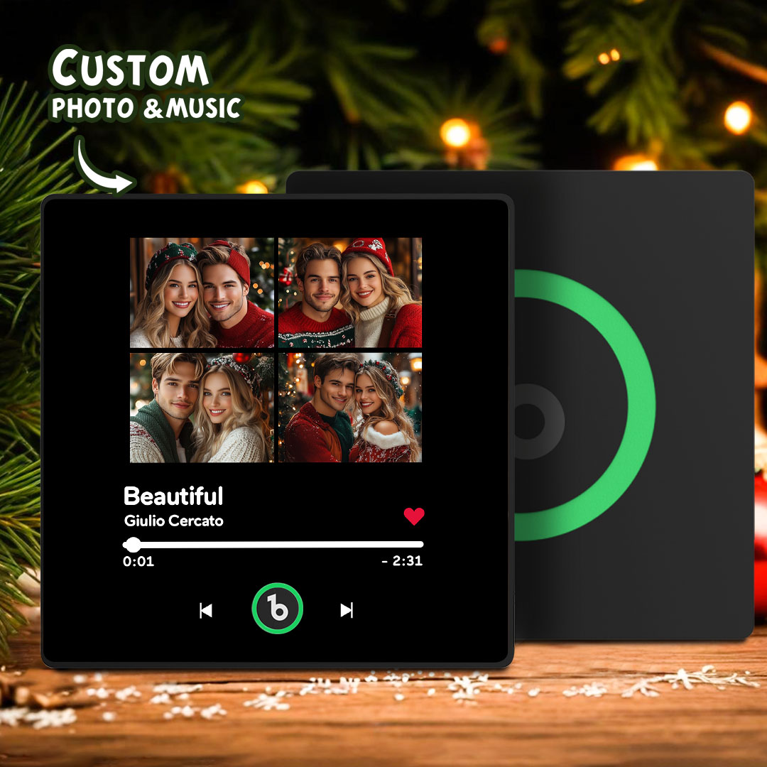 Imán De Nevera Personalizado Con Marco Colorido. Álbum Musical Personalizado Que Reproduce Canciones. Regalo Único Para Parejas.