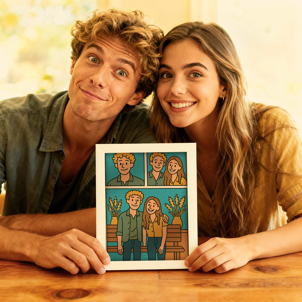 Retrato De Dibujos Animados Personalizado Para Pared, Arte Personalizado, Estilo Cómic, Decoración Del Hogar, Regalo Para Cumpleaños, Navidad O Aniversario. - MyFaceSocksES