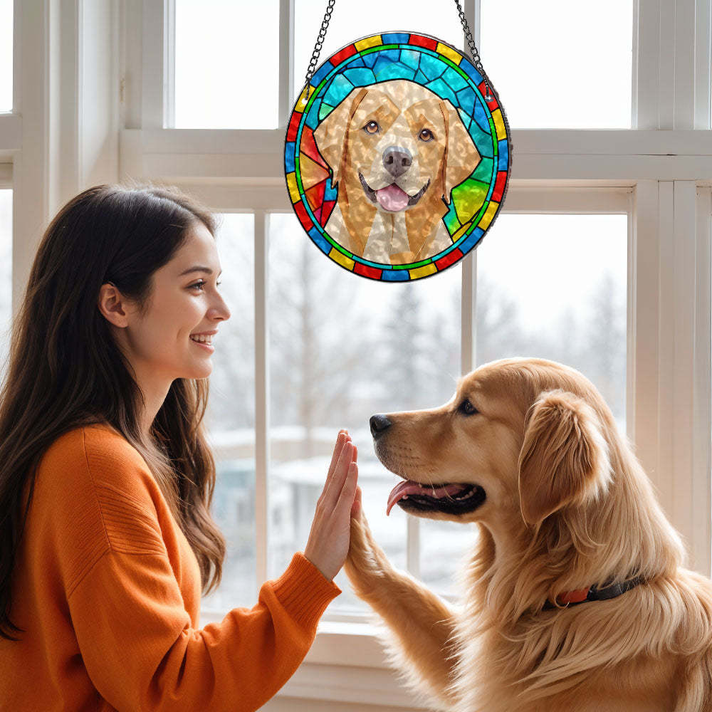 Regalos Personalizados Del Ornamento Conmemorativo Del Perro Del Suncatcher Del Retrato Del Animal Doméstico Para Los Amantes De Las Mascotas - MyFaceSocksES
