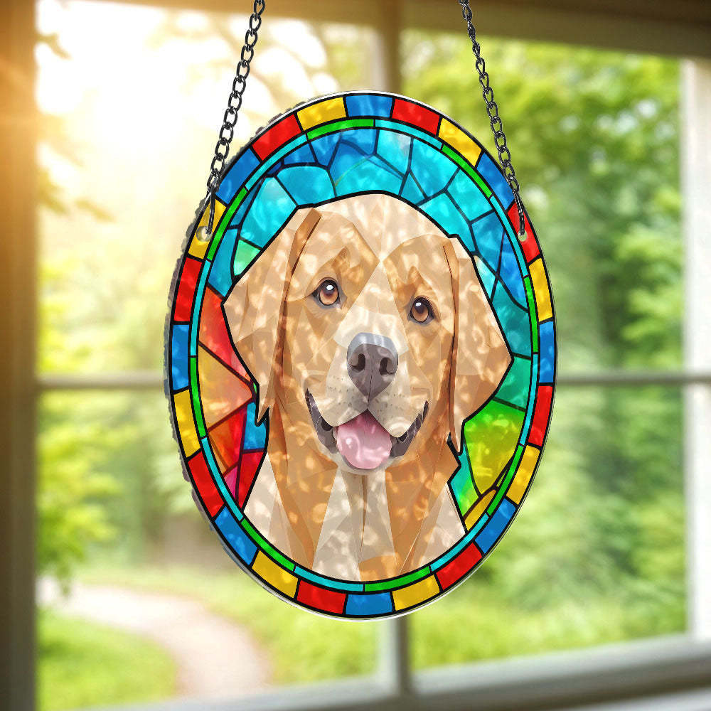 Regalos Personalizados Del Ornamento Conmemorativo Del Perro Del Suncatcher Del Retrato Del Animal Doméstico Para Los Amantes De Las Mascotas - MyFaceSocksES