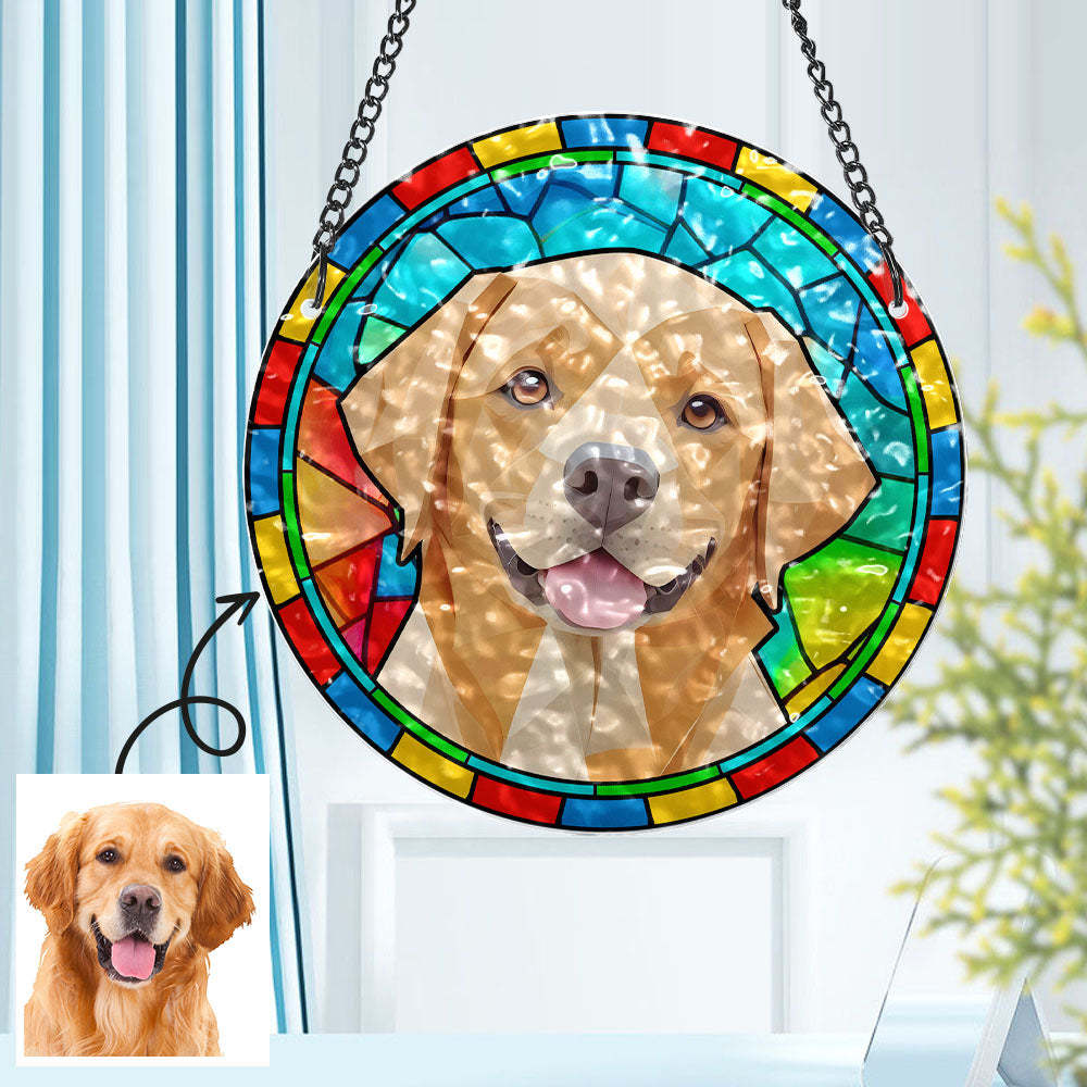 Regalos Personalizados Del Ornamento Conmemorativo Del Perro Del Suncatcher Del Retrato Del Animal Doméstico Para Los Amantes De Las Mascotas - MyFaceSocksES