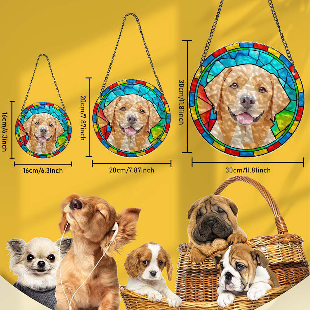 Regalos Personalizados Del Ornamento Conmemorativo Del Perro Del Suncatcher Del Retrato Del Animal Doméstico Para Los Amantes De Las Mascotas - MyFaceSocksES
