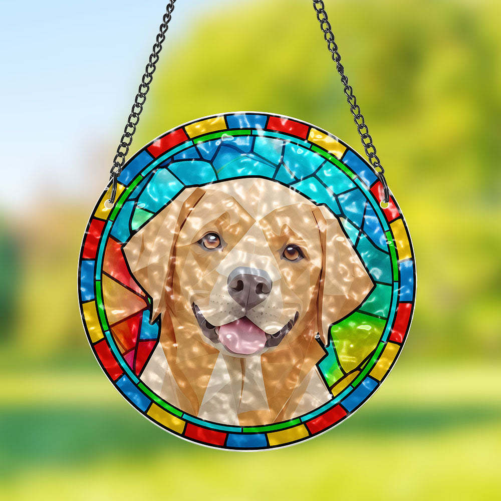 Regalos Personalizados Del Ornamento Conmemorativo Del Perro Del Suncatcher Del Retrato Del Animal Doméstico Para Los Amantes De Las Mascotas - MyFaceSocksES