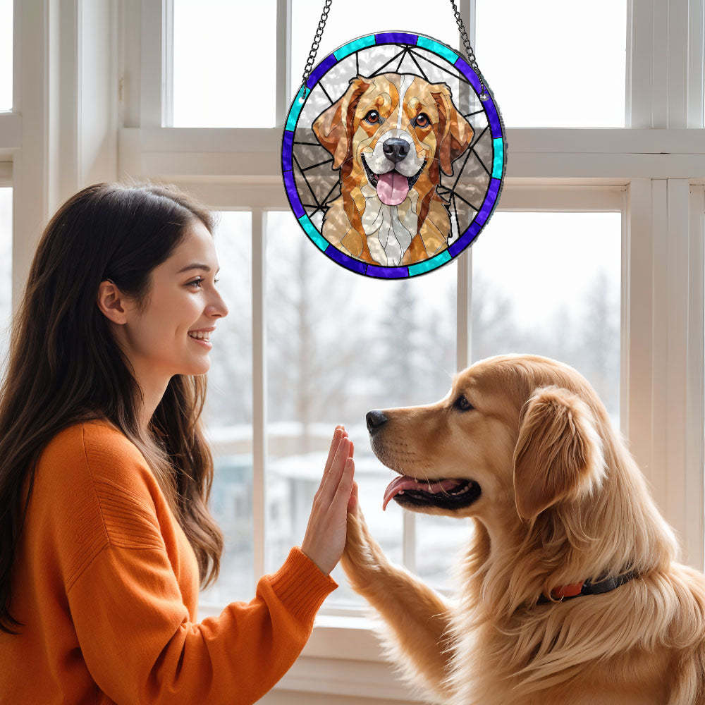 Retrato Personalizado De Mascotas Suncatcher Recuerdo De Mascotas Ornamento Interior Regalos Para Amantes De Las Mascotas - MyFaceSocksES