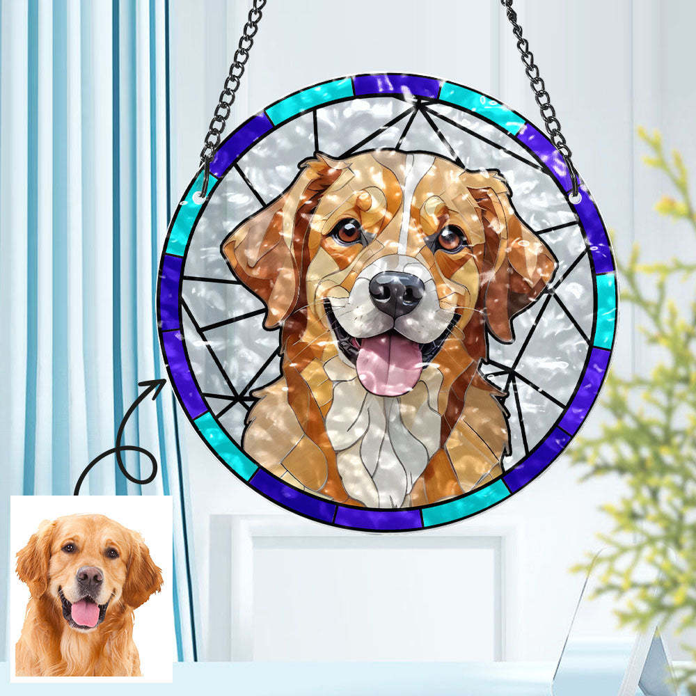 Retrato Personalizado De Mascotas Suncatcher Recuerdo De Mascotas Ornamento Interior Regalos Para Amantes De Las Mascotas - MyFaceSocksES
