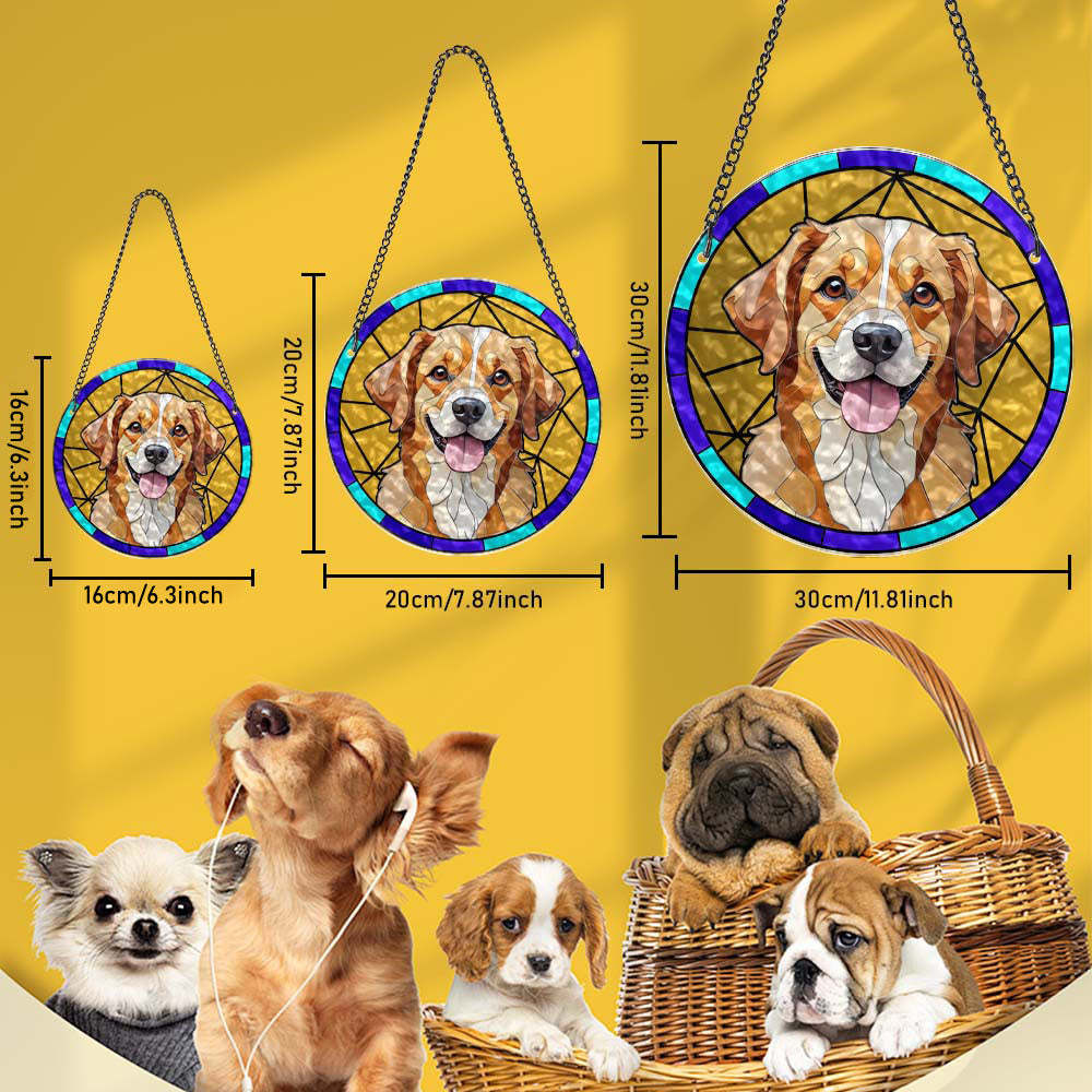 Retrato Personalizado De Mascotas Suncatcher Recuerdo De Mascotas Ornamento Interior Regalos Para Amantes De Las Mascotas - MyFaceSocksES