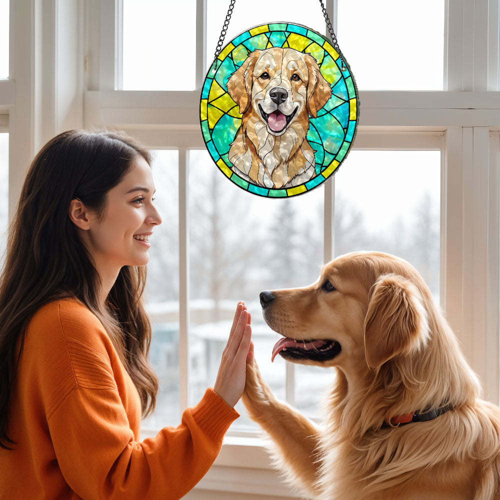 Regalos Personalizados Del Ornamento Conmemorativo Del Suncatcher Del Retrato Del Animal Doméstico Para Los Amantes De Las Mascotas - MyFaceSocksES