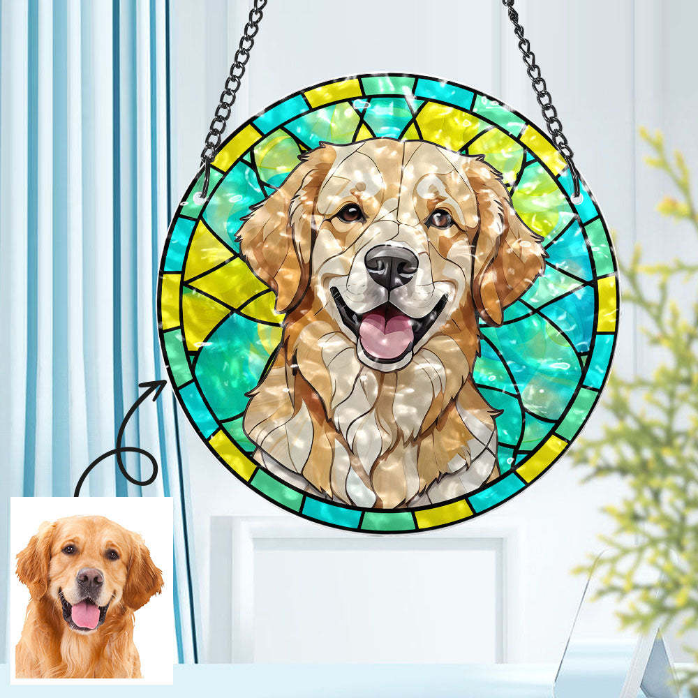Regalos Personalizados Del Ornamento Conmemorativo Del Suncatcher Del Retrato Del Animal Doméstico Para Los Amantes De Las Mascotas - MyFaceSocksES