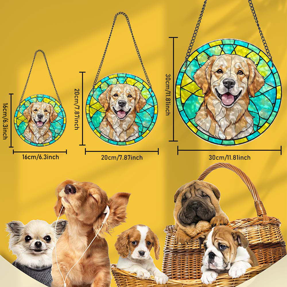 Regalos Personalizados Del Ornamento Conmemorativo Del Suncatcher Del Retrato Del Animal Doméstico Para Los Amantes De Las Mascotas - MyFaceSocksES