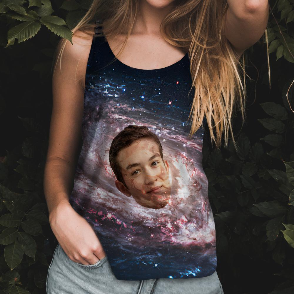 Camiseta Sin Mangas Con Cara Personalizada Galaxy - MyFaceSocksES