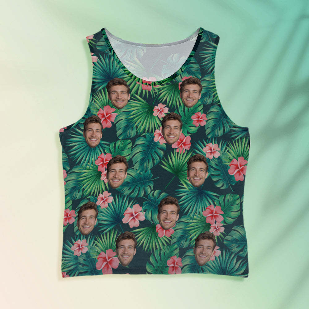Custom Face Tank Tops Camisa Sin Mangas Para Hombre Flores Rojas - MyFaceSocksES