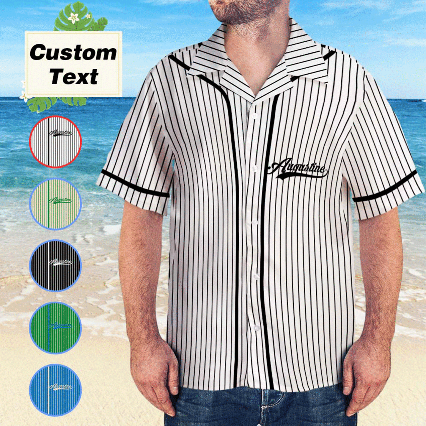 Camisa Hawaiana Con Nombre Personalizado Para Amantes Del Deporte, Camiseta De Béisbol - MyFaceSocksES