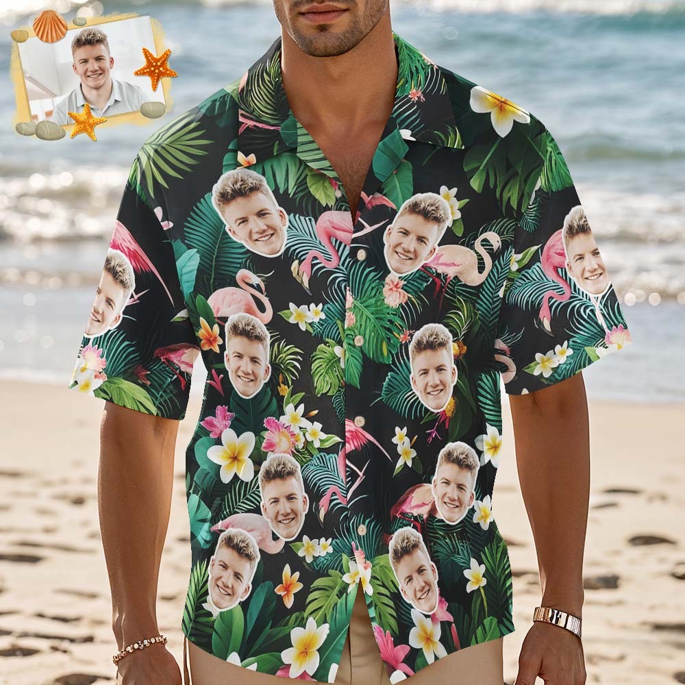 Camisa Hawaiana Personalizada Con Flores Rosas Y Foto Personalizada. Camisas Divertidas Para Fiestas De Vacaciones. - MyFaceSocksES