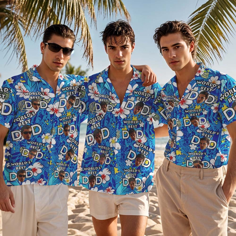 Foto Personalizada Camisa Hawaiana Cumpleaños Tropical Hawaiano Aloha Camisa Cara Y Nombre Regalo De Vacaciones De Verano - MyFaceSocksES