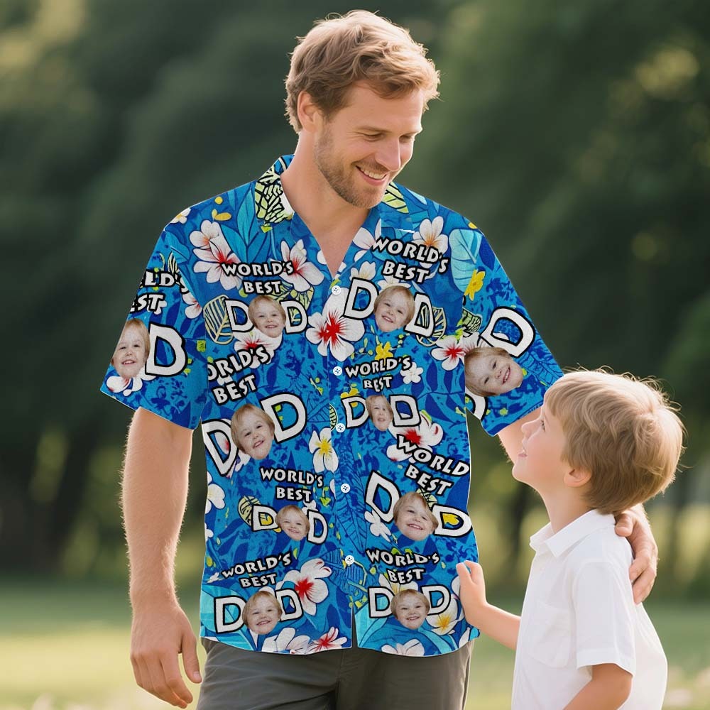 Foto Personalizada Camisa Hawaiana Cumpleaños Tropical Hawaiano Aloha Camisa Cara Y Nombre Regalo De Vacaciones De Verano - MyFaceSocksES