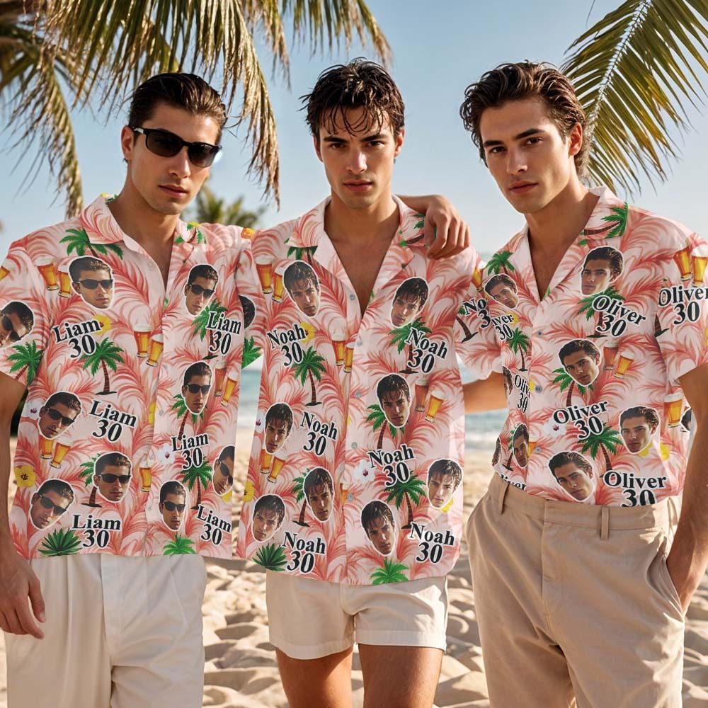 Camisa Hawaiana Personalizada Con Foto Personalizada De Cara Y Edad De Cumpleaños, Regalo Para Fiesta De Cumpleaños - MyFaceSocksES