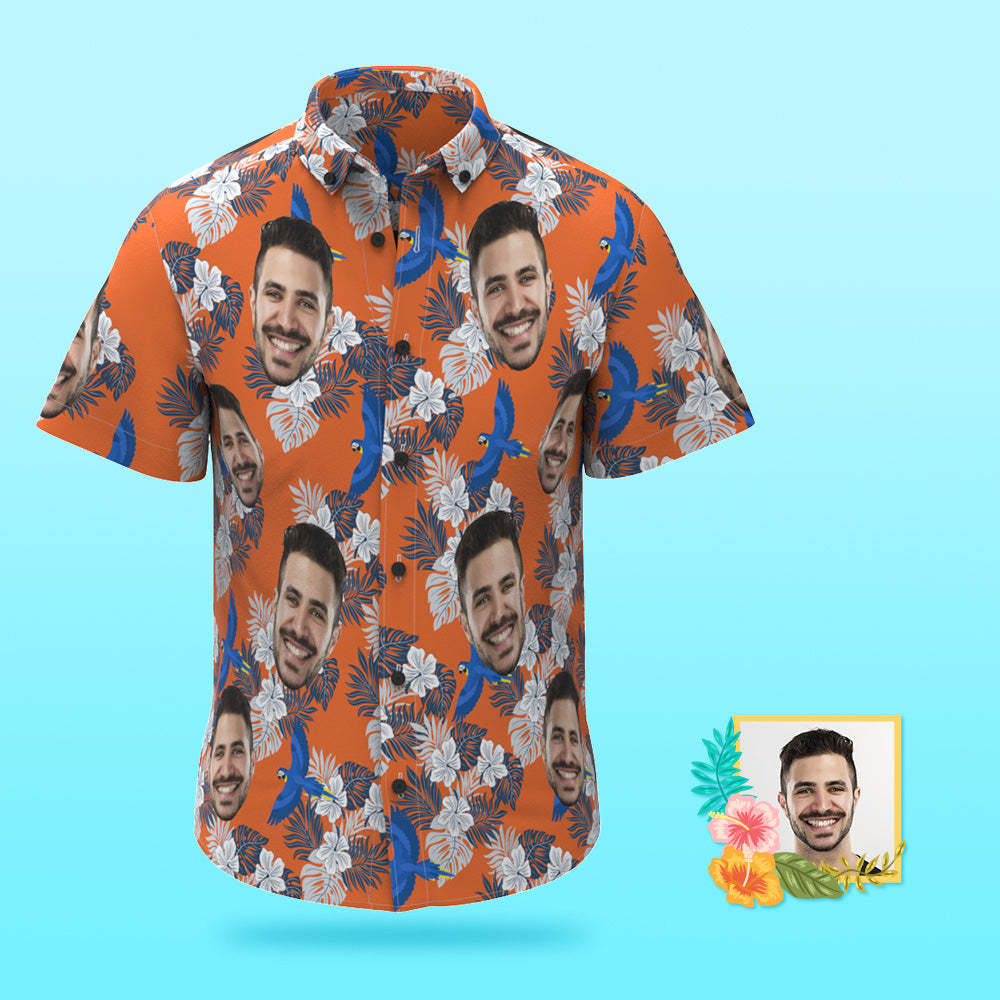 Foto Personalizada Camisa Hawaiana Pareja De Vacaciones En La Playa Viste Popular Camisa De Playa Hawaiana Con Estampado Completo Pájaro De Regalo De Vacaciones - MyFaceSocksES