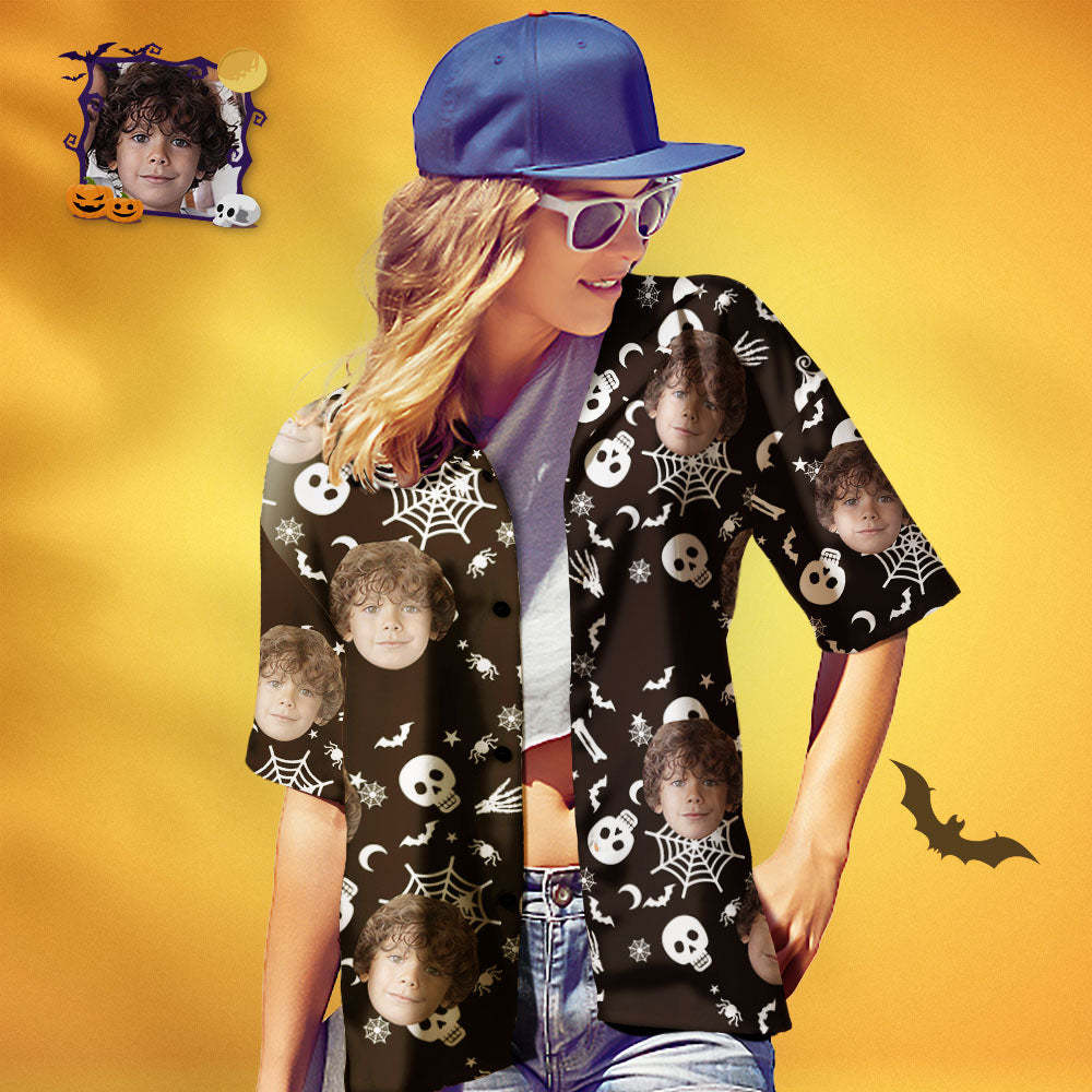 Camisa Hawaiana De Halloween Personalizada Con Estampado Divertido De Halloween Para Mujer - MyFaceSocksES