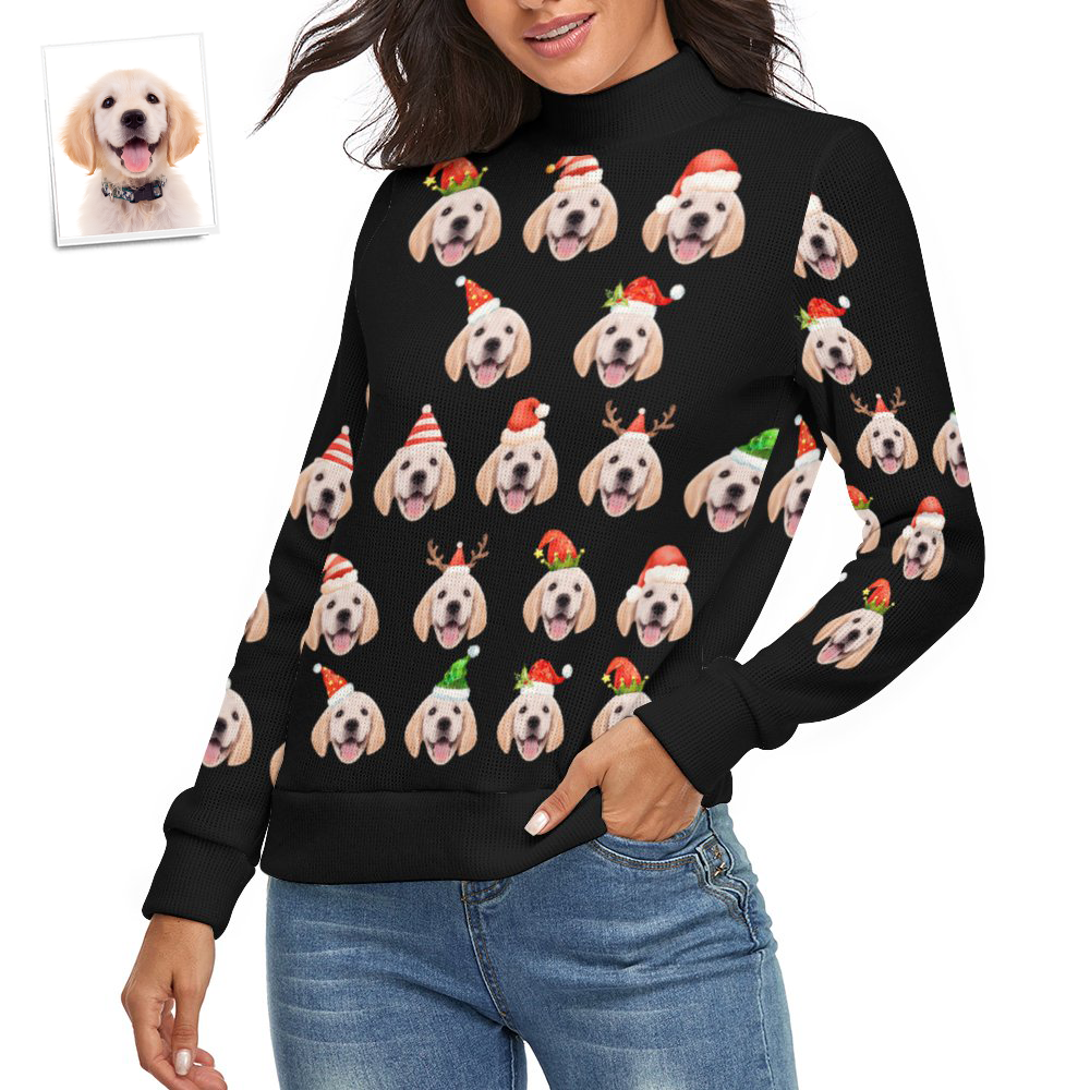 Spandex Personalizado Del Suéter Del Tema Del Animal Doméstico De La Navidad De Las Mujeres De La Cara Cómodo - MyFaceSocksES