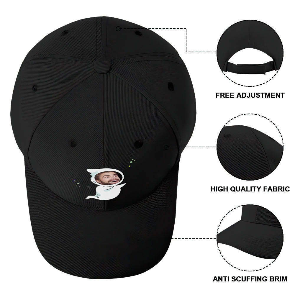 Gorra Personalizada Cara Personalizada Gorras De Béisbol Adultos Unisex Impreso Moda Gorras Regalo - Fantasma - MyFaceSocksES