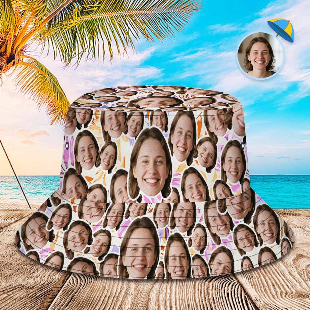 Sombrero De Pescador Con Cara Personalizada, Unisex, Con Diseño De Cara De Mash, Sombreros Hawaianos Azules Personalizados Para Exteriores, Regalo De Verano - MyFaceSocksES