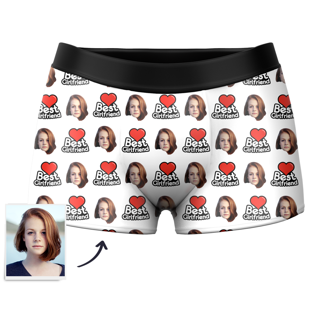 Men's Best Girlfriend 3D Online Preview Custom Face Boxer Shorts