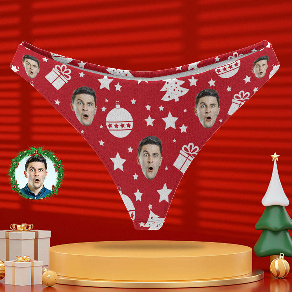 Foto Personalizada Panty Cara Personalizada Tanga Roja Ropa Interior Regalos De Navidad Para Mujeres - MyFaceSocksES