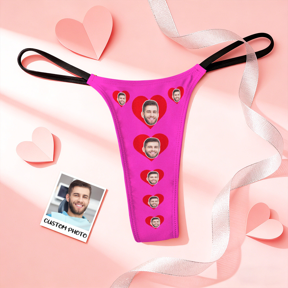 Tangas Personalizadas Con Foto De Cara Para San Valentín, Ropa Interior Divertida, Tanga Con Texto 'bésame, Amor'. - MyFaceSocksES