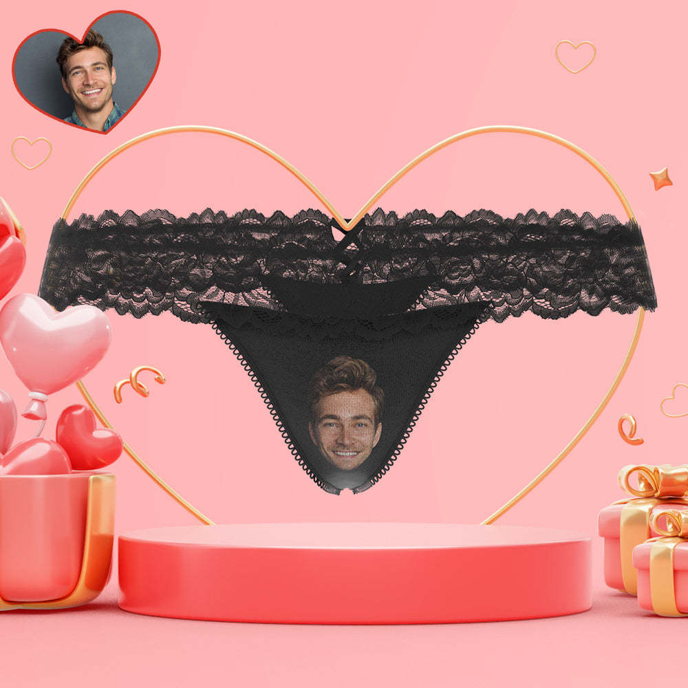 Custom Boyfriend Face Tanga De Encaje Para Mujer Regalo Travieso Para Ella - MyFaceSocksES