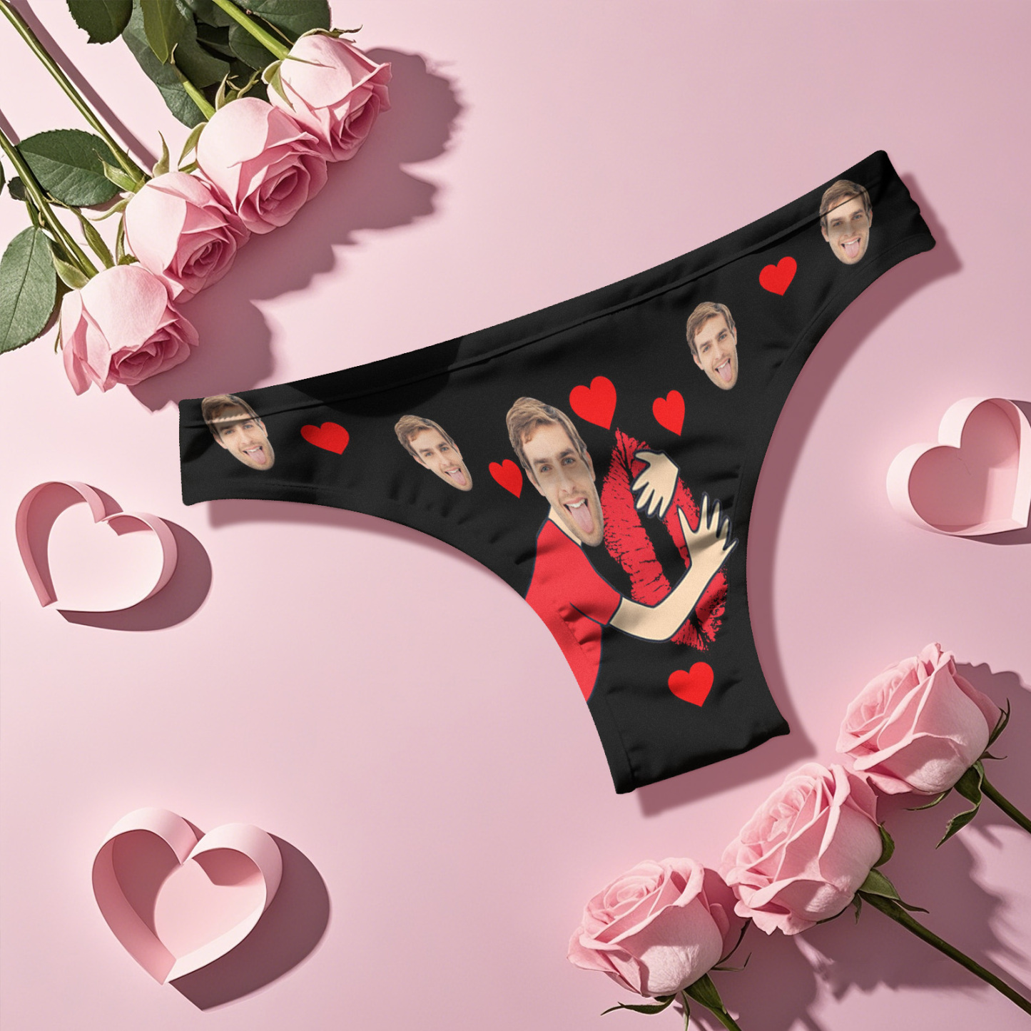 Tanga Con Cierre De Corazón Y Cara Personalizada, Regalo De San Valentín Para Ella - MyFaceSocksES