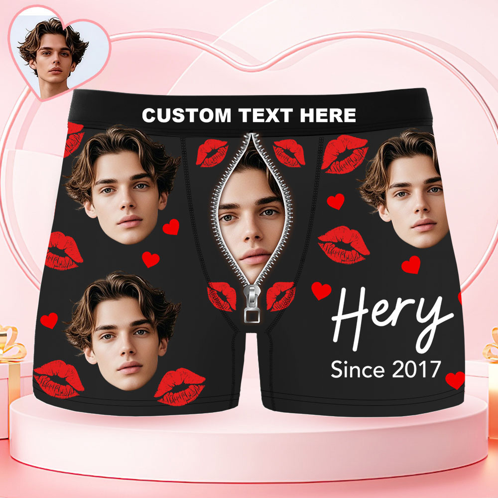 Calzoncillos Bóxer Personalizados Para Hombre, Ropa Interior Negra Con Foto Personalizada, Regalo Divertido Para Él Y Ella. - MyFaceSocksES