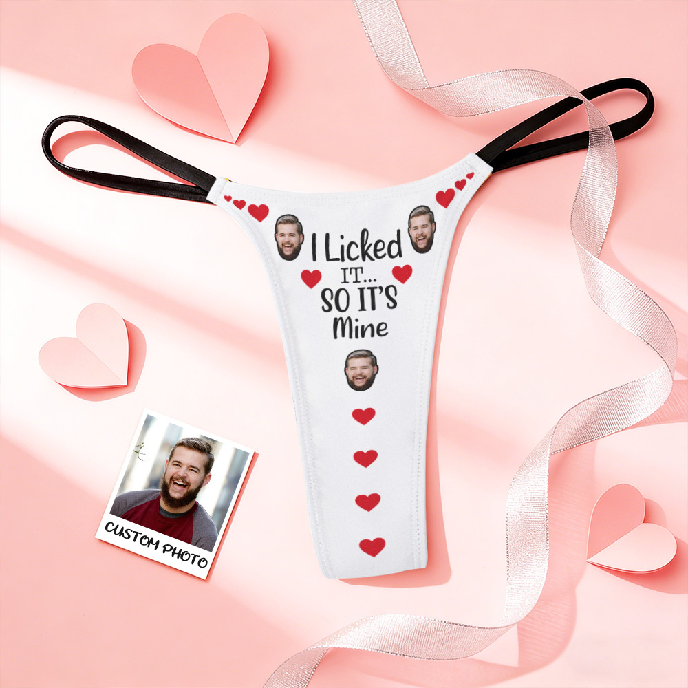 Tangas Personalizadas Con Foto, Bragas, Ropa Interior Divertida, Calzoncillos, Lo Lamí, Lo Lamí, Así Que Es Mío, Tanga, Regalo De San Valentín - MyFaceSocksES