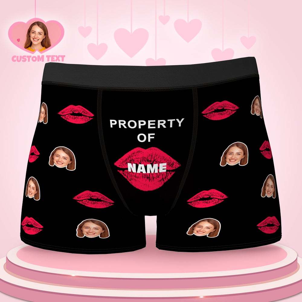 Impresión De Labios Personalizada Propiedad Del Nombre Calzoncillos Calzoncillos Calzoncillos Calzoncillos Personalizados Regalos Lgbt Personalizados - MyFaceSocksES