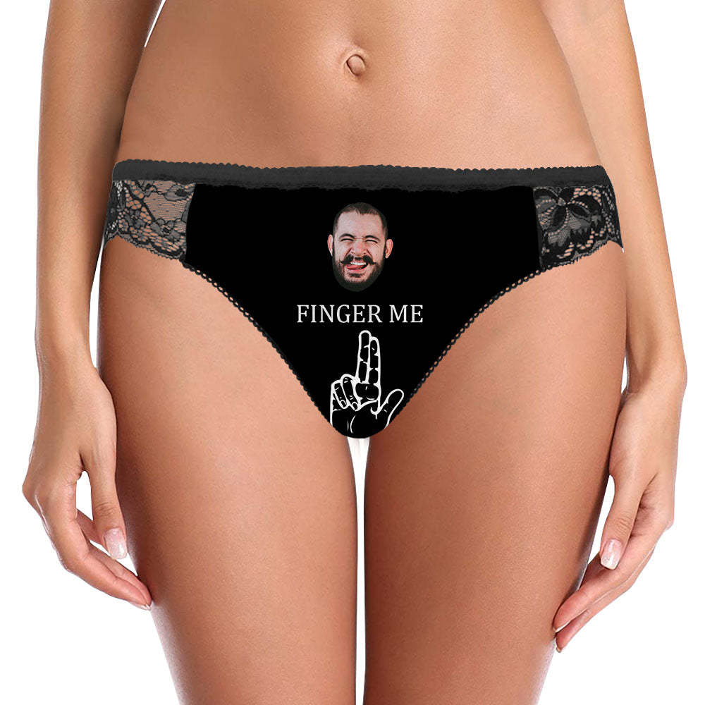 Custom Women Lace Panty Face Bragas Sexy Ropa Interior De Mujer - Finger Me - MyFaceSocksES