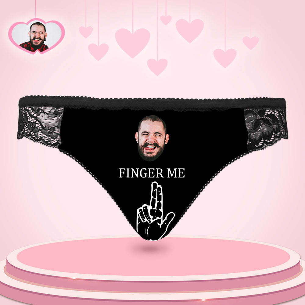 Custom Women Lace Panty Face Bragas Sexy Ropa Interior De Mujer - Finger Me - MyFaceSocksES