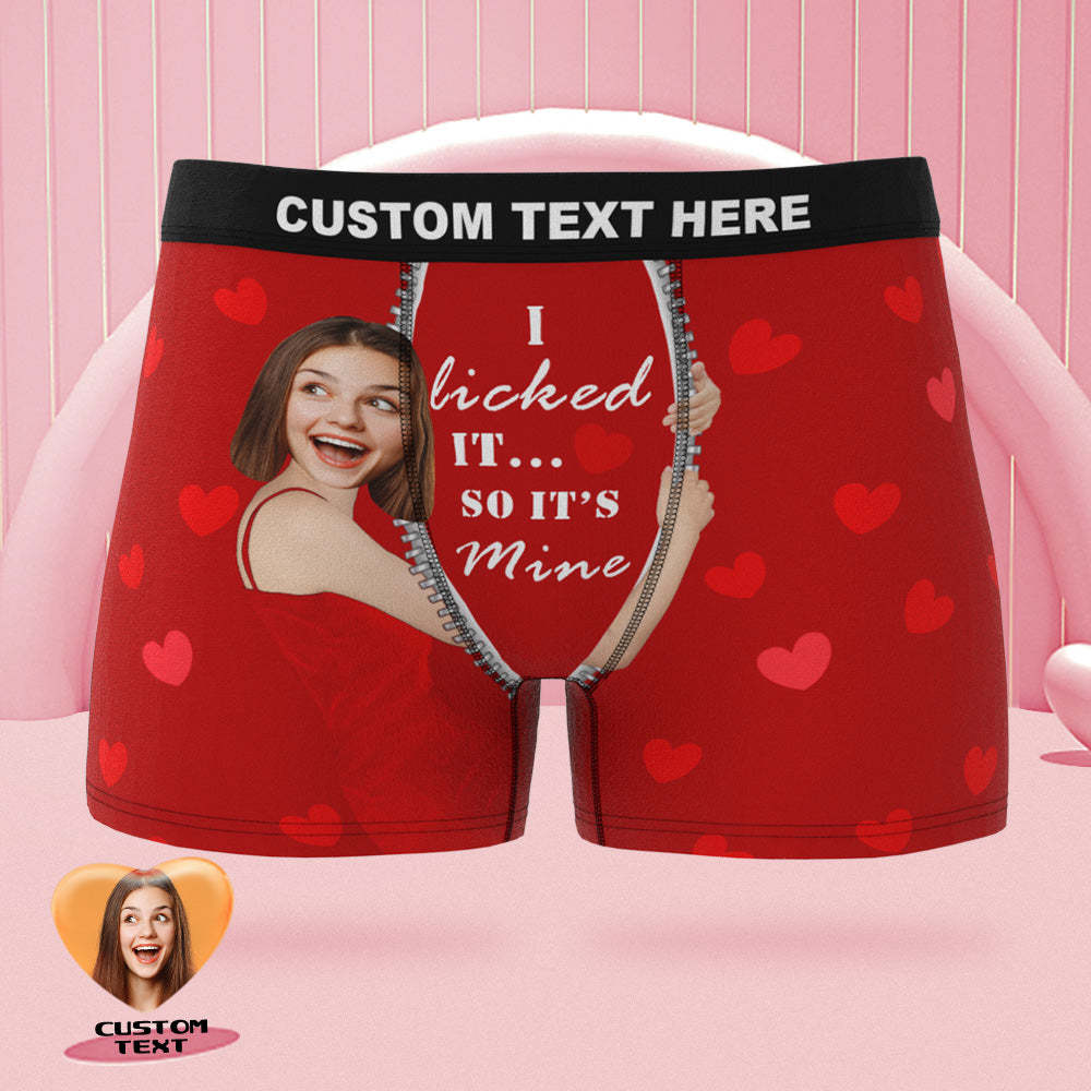 Calzoncillos Bóxer Personalizados Con Cara De Novia, Lo Lamí, Regalo De San Valentín Travieso Personalizado Para Él - MyFaceSocksES