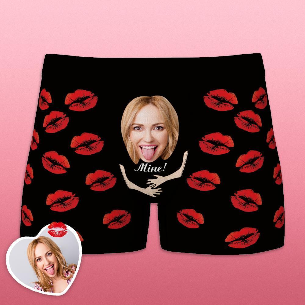 Custom Face Funny Men's Boxer Lip Print 3D Online Preview