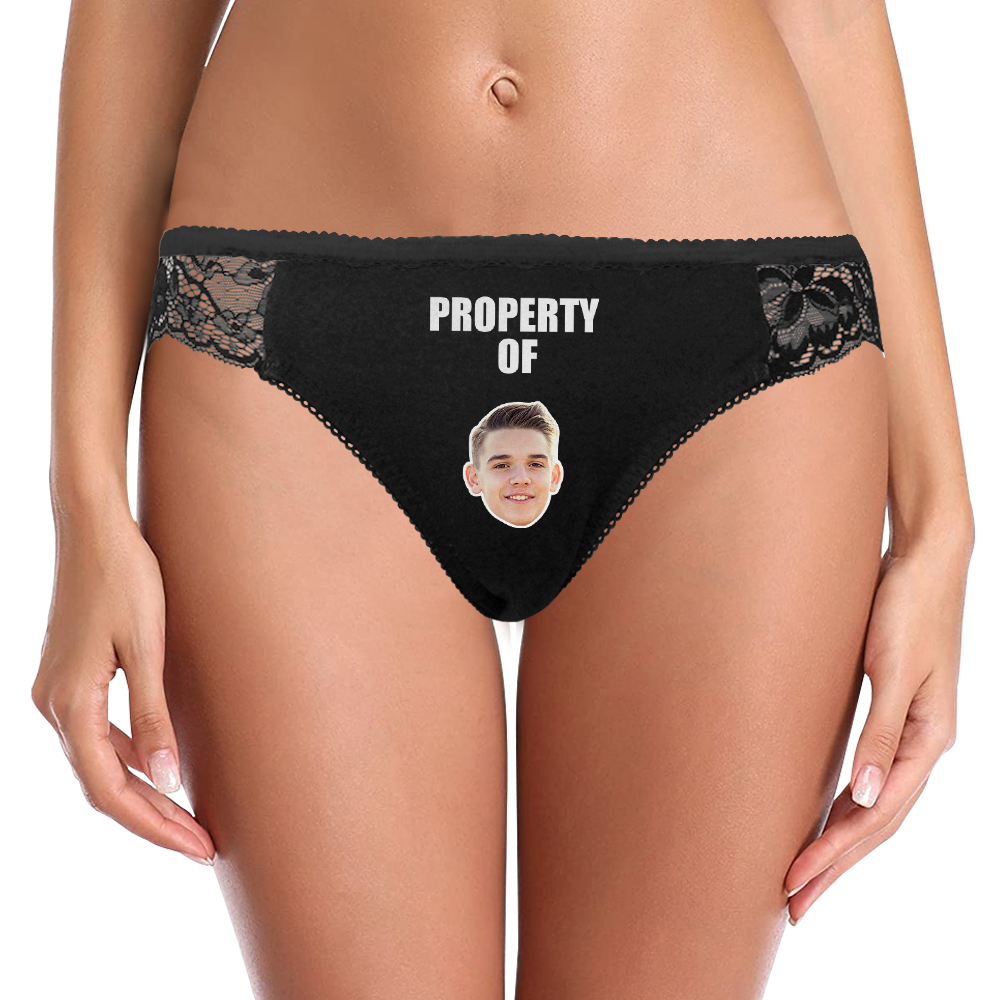 Custom Women Lace Panty Sexy Transparent Panties - Property of XX Personalized LGBT Gifts - MyFaceSocksES