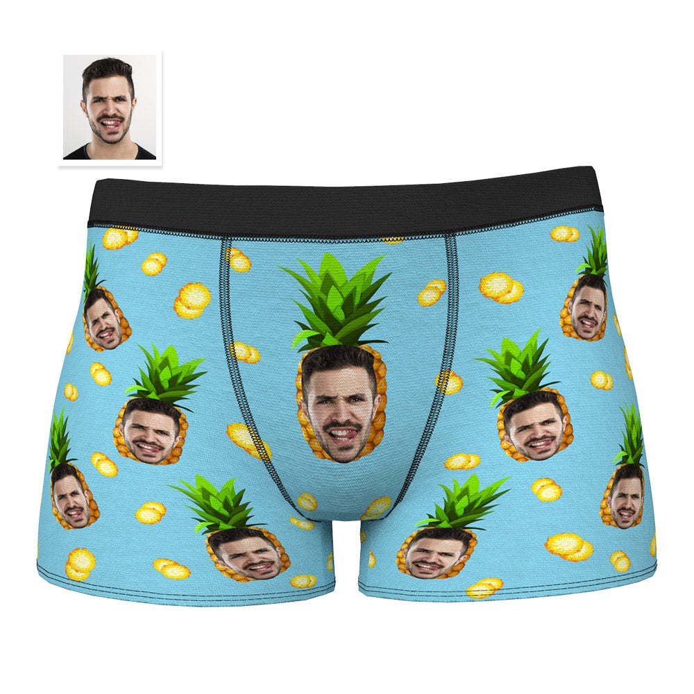 Custom Face On Boxer Shorts Hombres Regalos Foto Calzoncillos Boxer - Piña - MyFaceSocksES